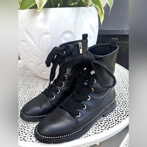 ANTONIO MELANI Black Combat Boots